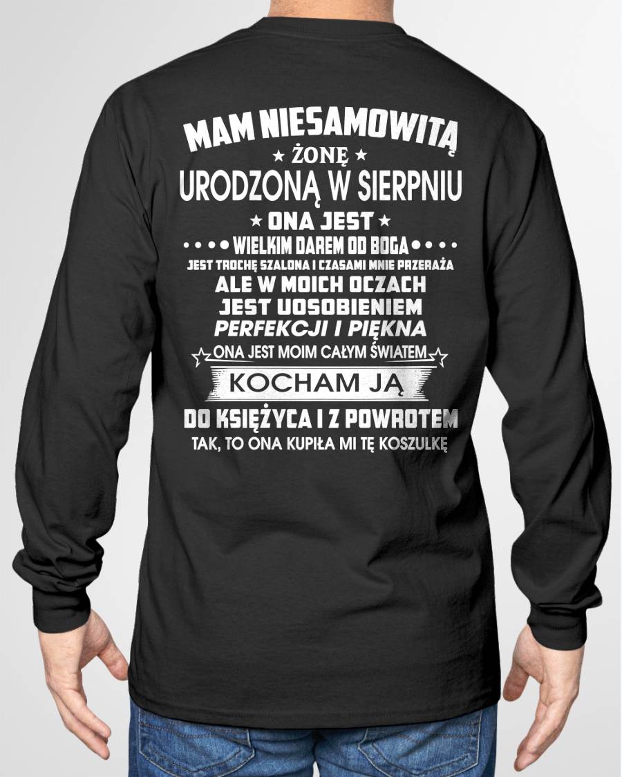 SIERPIEŃ - ONA JEST WIELKIM DAREM OD BOGA – Idealny Prezent dla Twojego Męża – POL/NINA08 (SKU2605-273-08)