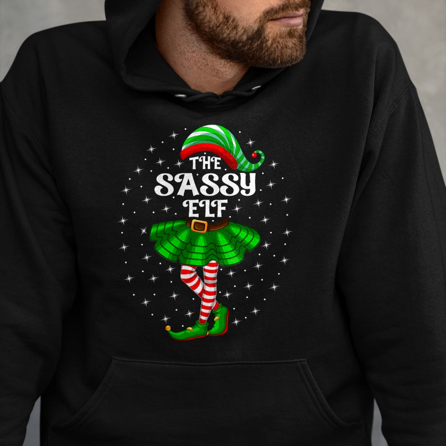 Xmas Family Matching Women Girls Mom The Sassy Elf Christmas T-Shirt - Christmas Unisex T-Shirt/Hoodie/Sweatshirt - NINA00