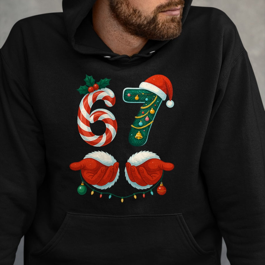 67 Christmas 6 7 Meme Pajamas Holiday Gen Alpha Slang T-Shirt - Christmas Unisex T-Shirt/Hoodie/Sweatshirt - NINA00