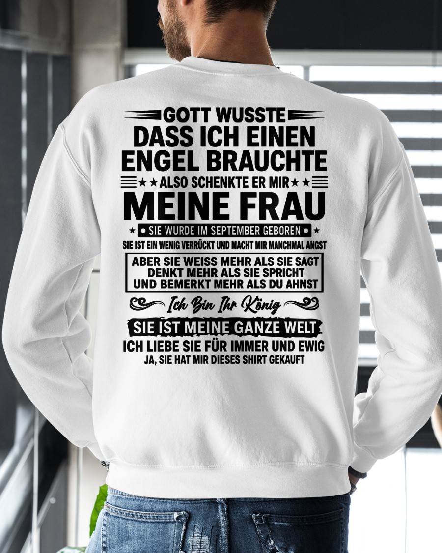 SEPTEMBER - Ich Bin Ihr König SIE IST MEINE GANZE WELT - Das perfekte Geschenk für deinen Freund - GER/NINA09 (SKU2606-256-09)