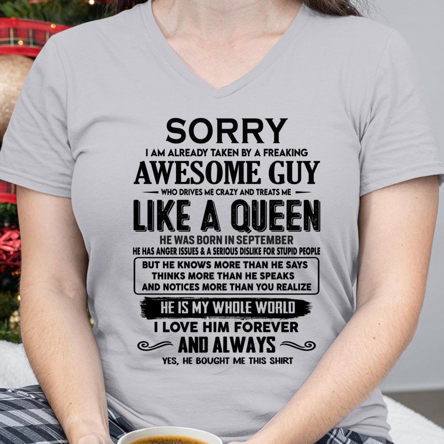 September - Sorry I am already taken by a freaking awesome guy - Gift for Wife From Husband - NINA09 (SKU-SRG-09)