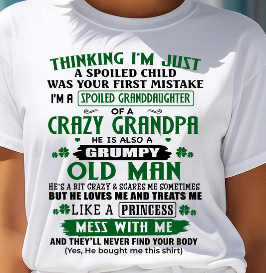 SPOILED GRANDDAUGHTER - GIFT FROM GRANDPA - NINA00 (SKU2602-118-00)