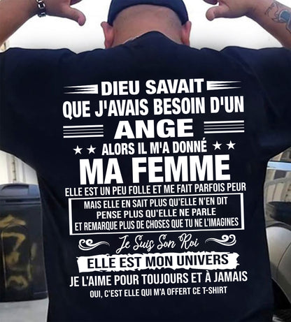 DIEU SAVAIT QUE J'AVAIS BESOIN D'UN ANGE - regalo perfetto per tuo marito o fidanzato - FR/NINA00 (SKU2606-280-00)