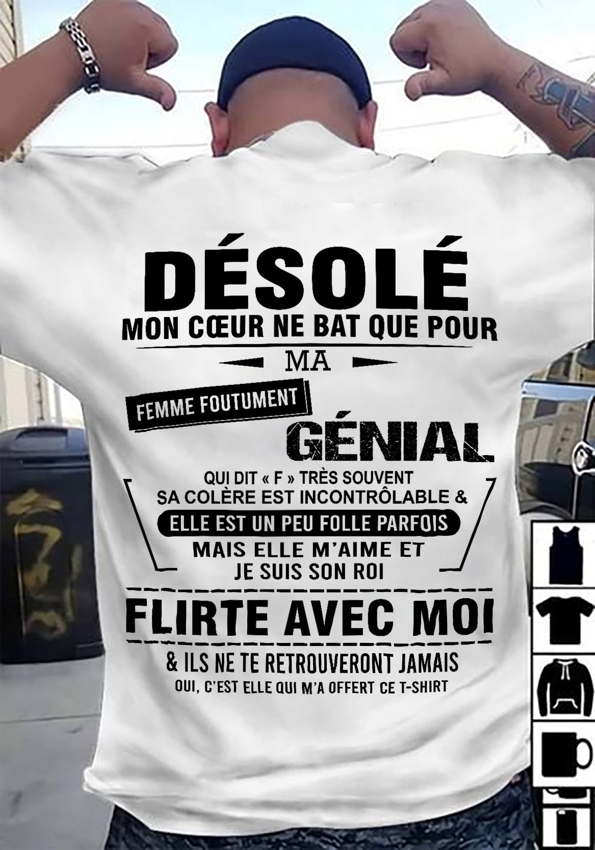 DÉSOLÉ, MON CŒUR NE BAT QUE POUR MA FEMME FOUTUMENT GÉNIALE —  DE SA FEMME - FR00 / NINA00 (SKU26T-01258-00)