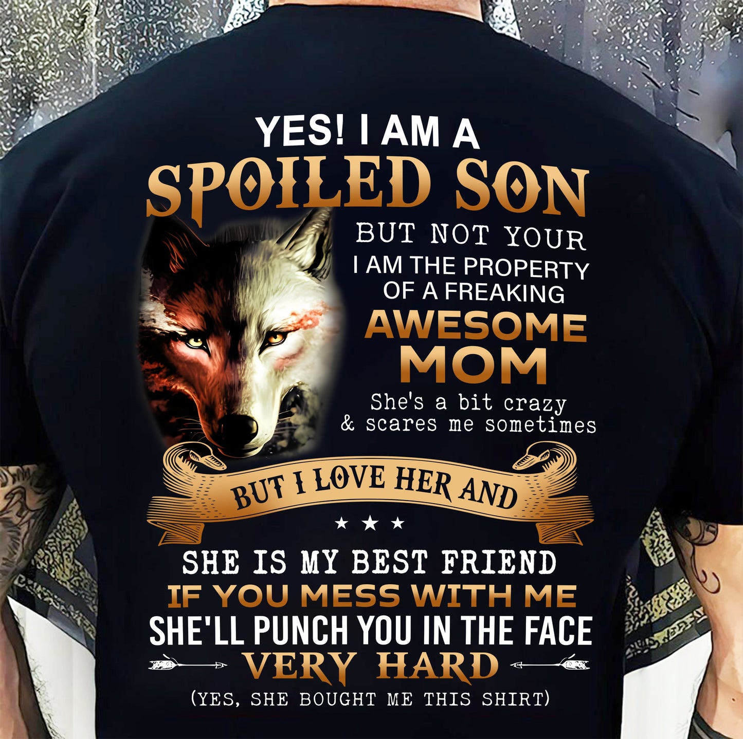 Lucky Son of Awesome Mom - Perfect Gift for Son From Mom - NINA00 (SKU10-128-00)