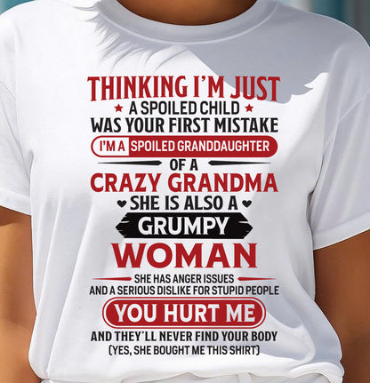 TO MY GRANDDAUGHTER - SPOILED GRANDDAUGHTER - GIFT FROM GRANDMA - NINA00 (SKU10-117-00)