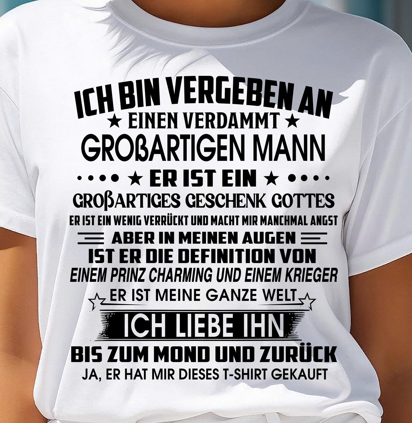 ICH BIN VERGEBEN AN EINEN VERDAMMT GROßARTIGEN MANN - Das perfekte Geschenk für deine Freundin - GER/NINA00 (SKU2605-392-00)