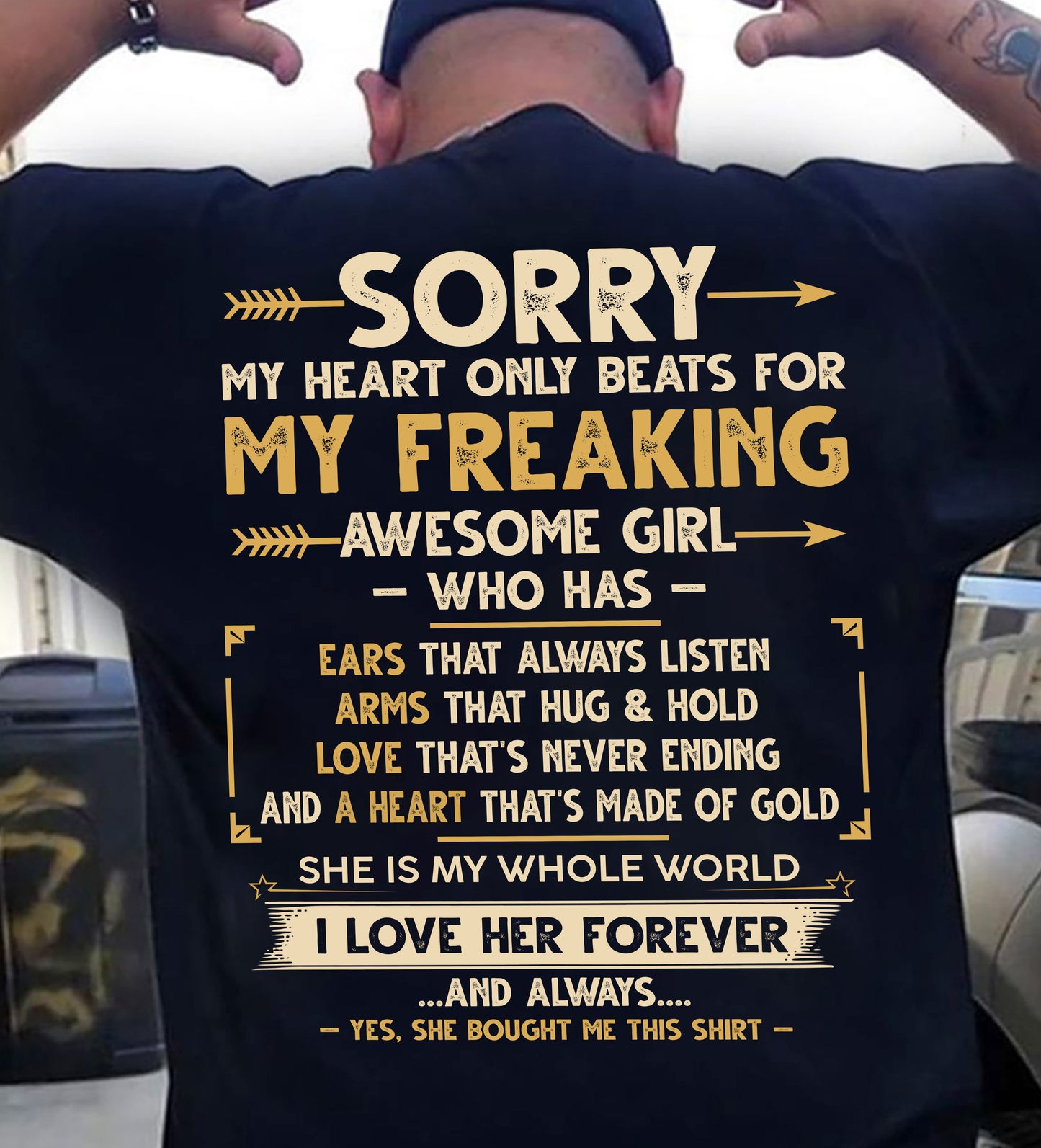 AWESOME GIRL WHO HAS EARS THAT ALWAYS LISTEN ARMS THAT HUG & HOLD - FROM WIFE - NINA00 (SKU2602-125-00)