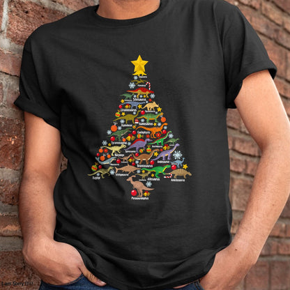 Dinosaur Christmas Tree Dino TRex Paleontologist Xmas Men T-Shirt - Christmas Unisex T-Shirt/Hoodie/Sweatshirt - NINA00