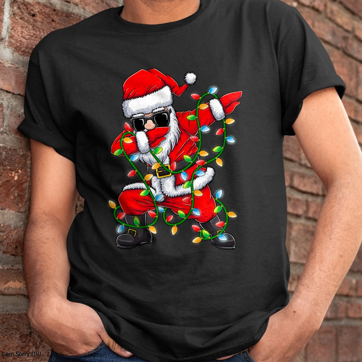 Dabbing Santa Xmas Lights Girls Boys Kids Christmas Gifts T-Shirt - Christmas Unisex T-Shirt/Hoodie/Sweatshirt - NINA00