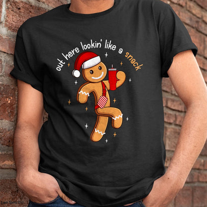 Out Here Looking Like A Snack Funny BouJee Xmas Gingerbread T-Shirt - Christmas Unisex T-Shirt/Hoodie/Sweatshirt - NINA00