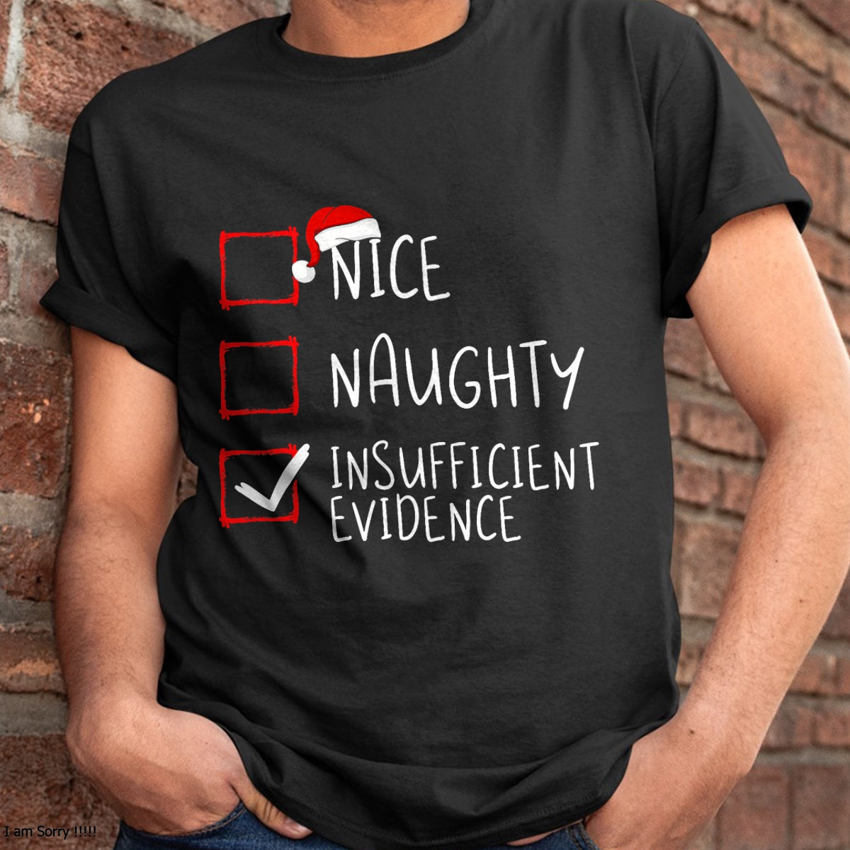 Nice Naughty Insufficient Evidence Christmas Santa Claus T-Shirt - Christmas Unisex T-Shirt/Hoodie/Sweatshirt - NINA00