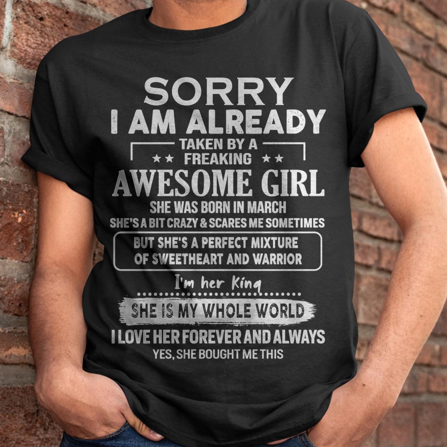 March - Awesome Girl - Perfect Gift For Boyfriend, Husband From Wife - NINA03 (SKU04-86MT-03)