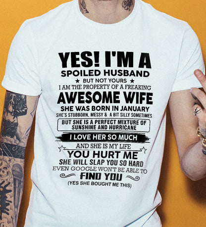 JANUARY - I'M A SPOILED HUSBAND BUT NOT YOURS - FROM WIFE - NINA01 (SKU12-283-01)