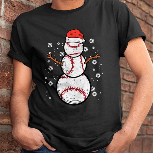 Christmas Shirts for Family, Funny christmas shirts, Christmas Unisex T-Shirt/Hoodie/Sweatshirt HLT00 - Baseball Snowman Xmas Christmas Sports Boys Men Women Kids T-Shirt