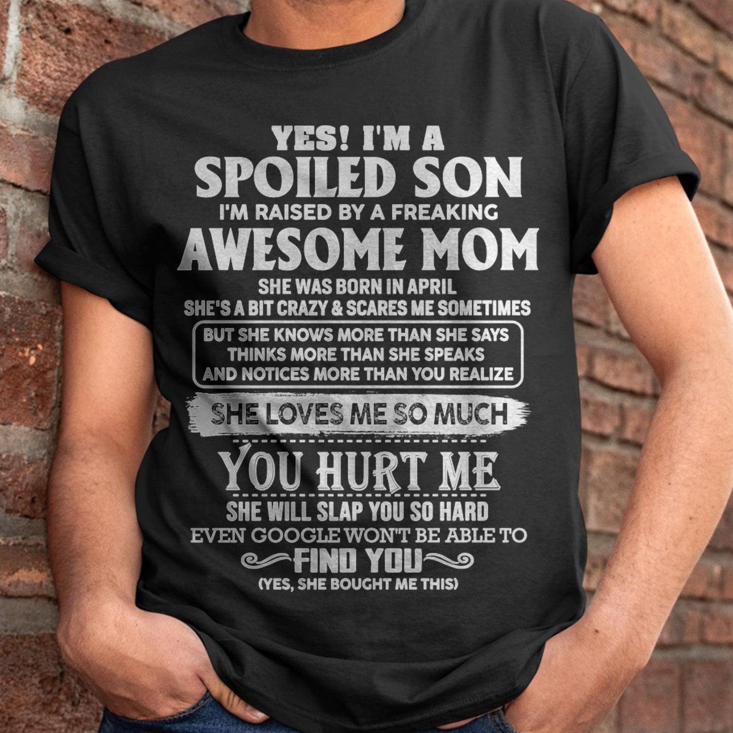 April - Awesome Mom - Perfect Gift For Spoiled Son From Mom - NINA04 (SKU05-47-04)