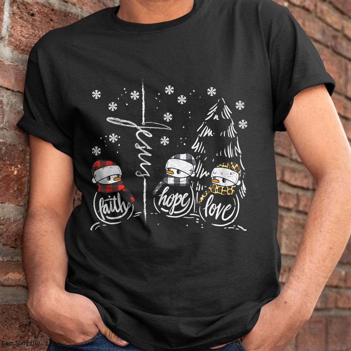 Faith Hope Love Jesus NINAman Plaid Leopard Christmas Gift T-Shirt - Christmas Unisex T-Shirt/Hoodie/Sweatshirt - NINA00