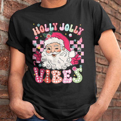 Groovy Cute Santa Claus Christmas Vibes Xmas Girls Womens T-Shirt - Christmas Unisex T-Shirt/Hoodie/Sweatshirt - NINA00