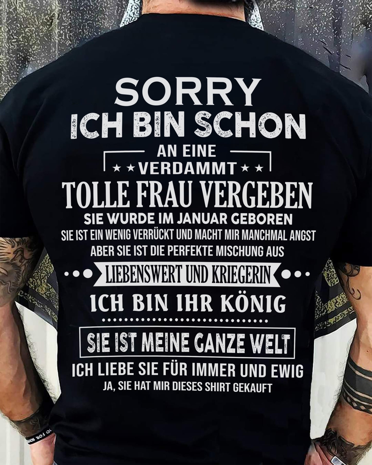 Sorry Mädels, ich bin vergeben – Meine Freundin ist verrückt und süß – Das perfekte Geschenk für deinen Freund - (SKU05-08-01) - NINA01
