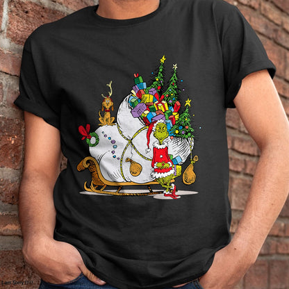Dr. Seuss Grinch Sleigh T-Shirt - Christmas Unisex T-Shirt/Hoodie/Sweatshirt - NINA00