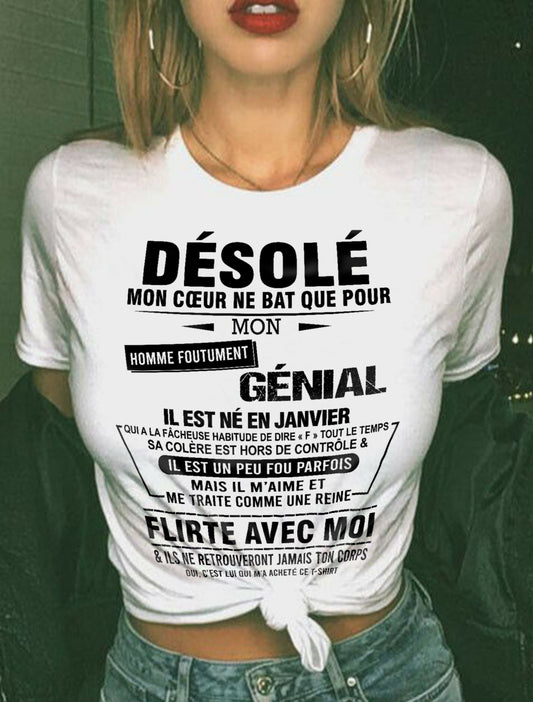 JANVIER – DÉSOLÉ, MON CŒUR NE BAT QUE POUR MON HOMME FOUTUMENT GÉNIAL – DE SON MARI – FR01/NINA01 (SKU26T-01161-01)