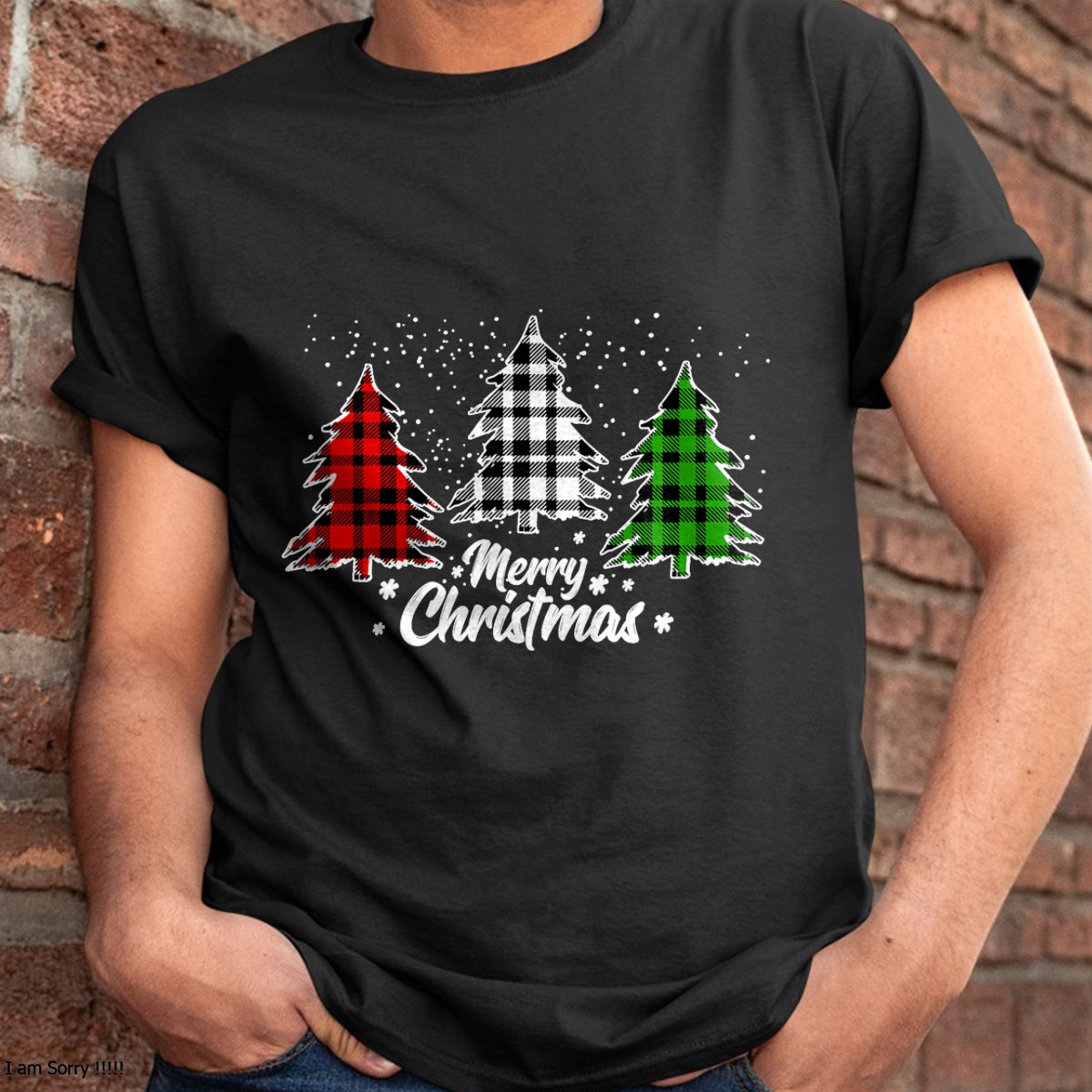 Merry Christmas Tree Xmas Buffalo Plaid Red White Green T-Shirt - Christmas Unisex T-Shirt/Hoodie/Sweatshirt - NINA00