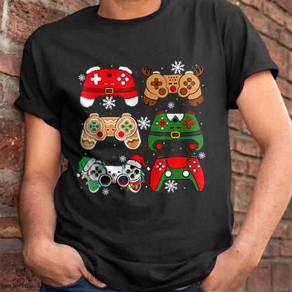 Christmas Shirts for Family, Funny christmas shirts, Christmas Unisex T-Shirt/Hoodie/Sweatshirt HLT00 - Boys Christmas Shirt Santa Elf Gaming Controllers Gamer Xmas T-Shirt