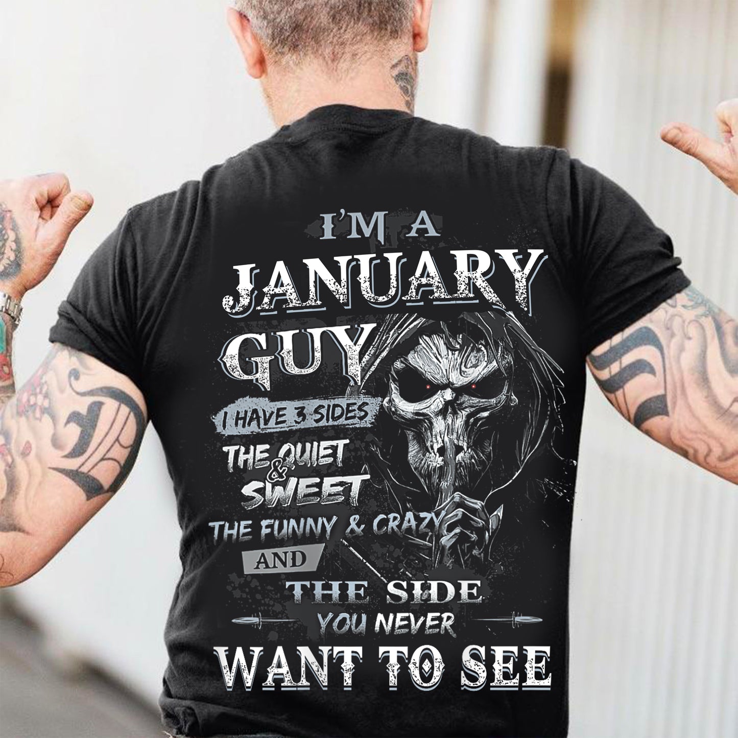 JANUARY - I HAVE 3 SIDES THE QUIET & SWEET THE FUNNY & CRAZY - MAN TEE - NINA01 (SKU07-60-01)