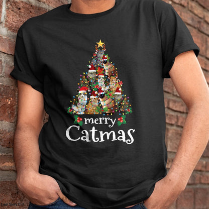 Merry Catmas Funny Cat Mom Cat Dad Christmas Cat T-Shirt - Christmas Unisex T-Shirt/Hoodie/Sweatshirt - NINA00