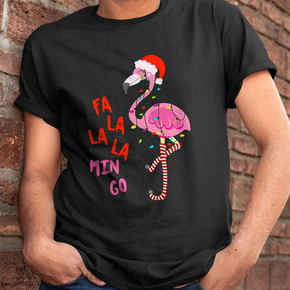 Fa La La Mingo Flamingo Christmas Tropical Xmas Tree Lights T-Shirt - Christmas Unisex T-Shirt/Hoodie/Sweatshirt - NINA00