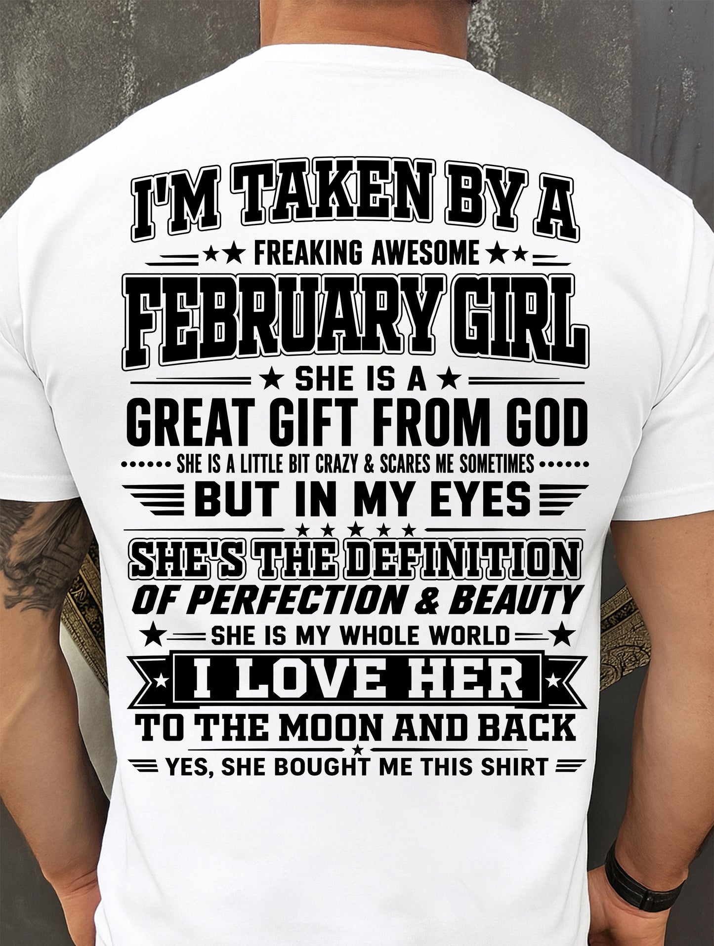 FEBRUARY - I'm Taken By A Freaking Awesome Girl Shirt – Gift for your Boyfriend or Husband from wife - NINA02 (SKU2606-320-02)
