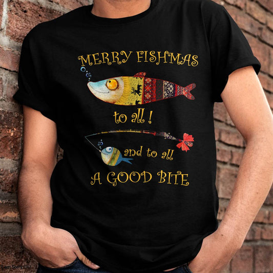 Christmas Fisherman's Merry Fishmas to All Fishing T-Shirt
