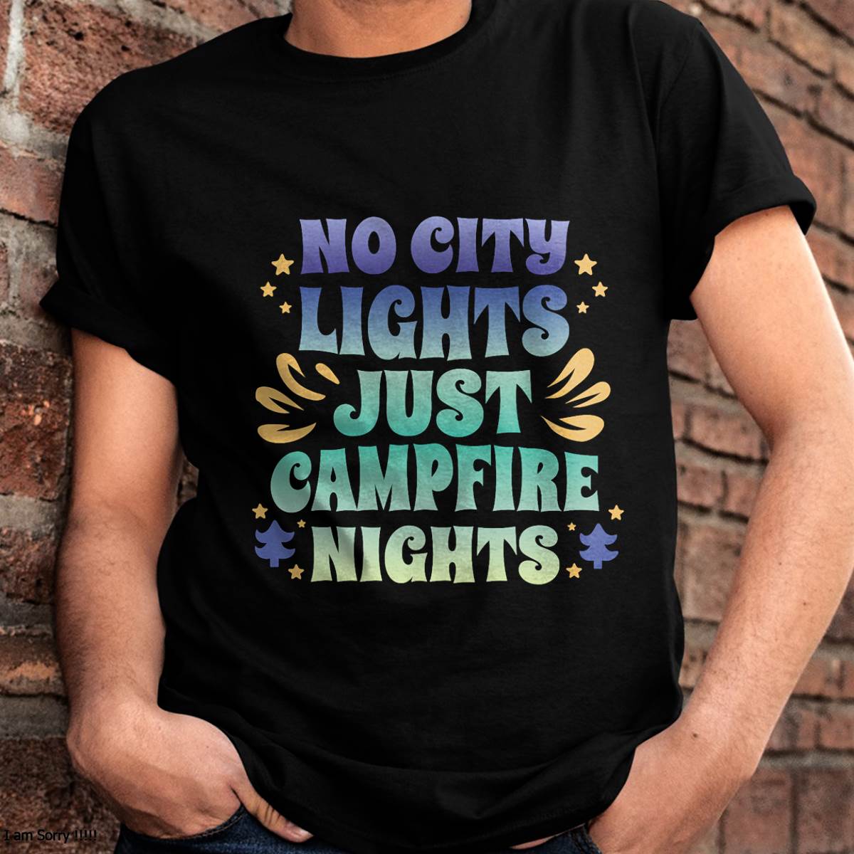 No City Lights, Just Campfire Nights Campfire Nights Quote T-Shirt