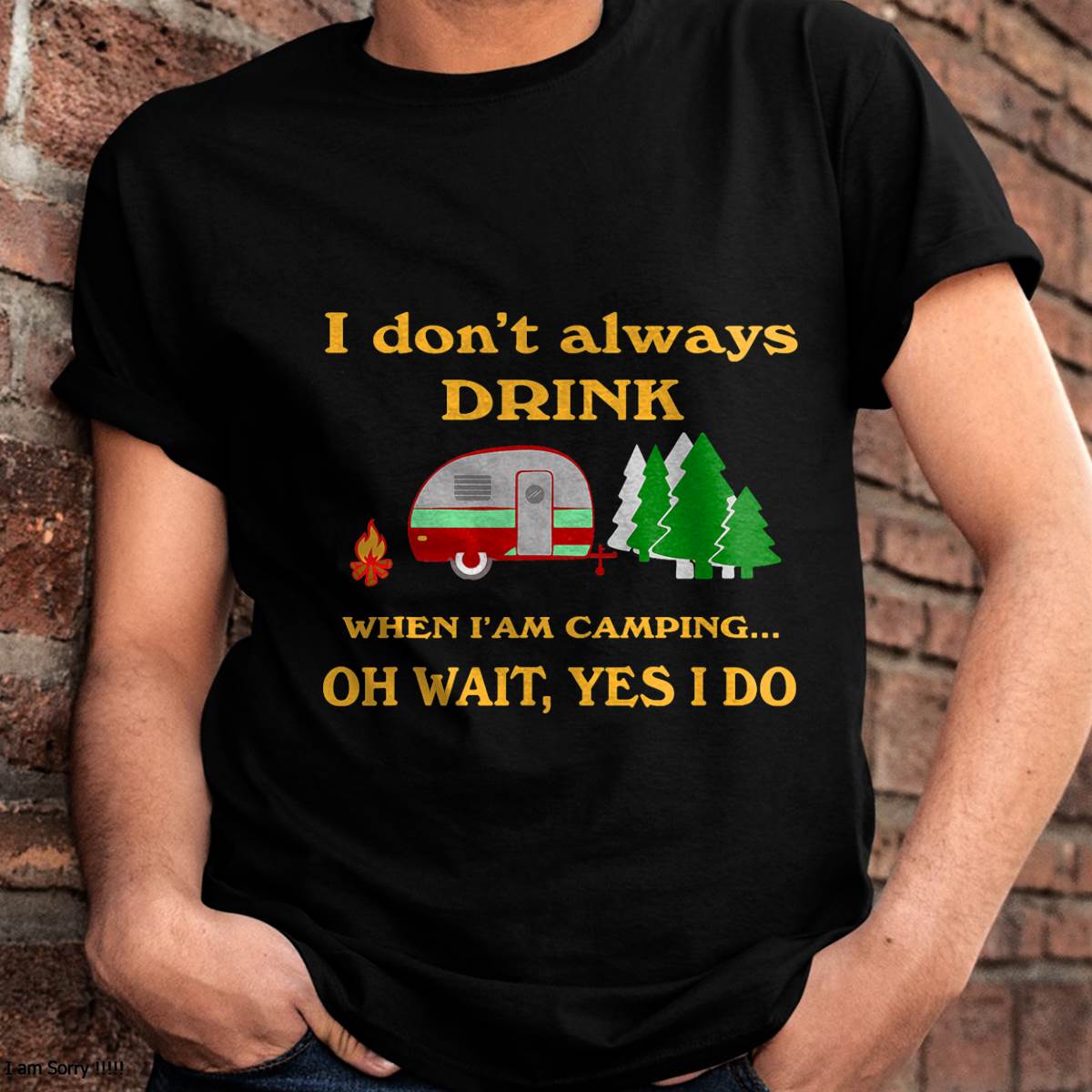 I Don't Always Drink When Camping Funny Camping Retro T-Shirt