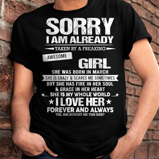 MARCH - SORRY I AM ALREADY TAKEN BY A FREAKING AWESOME GIRL - FROM WIFE - NINA03 (SKUNINA-T01-03)