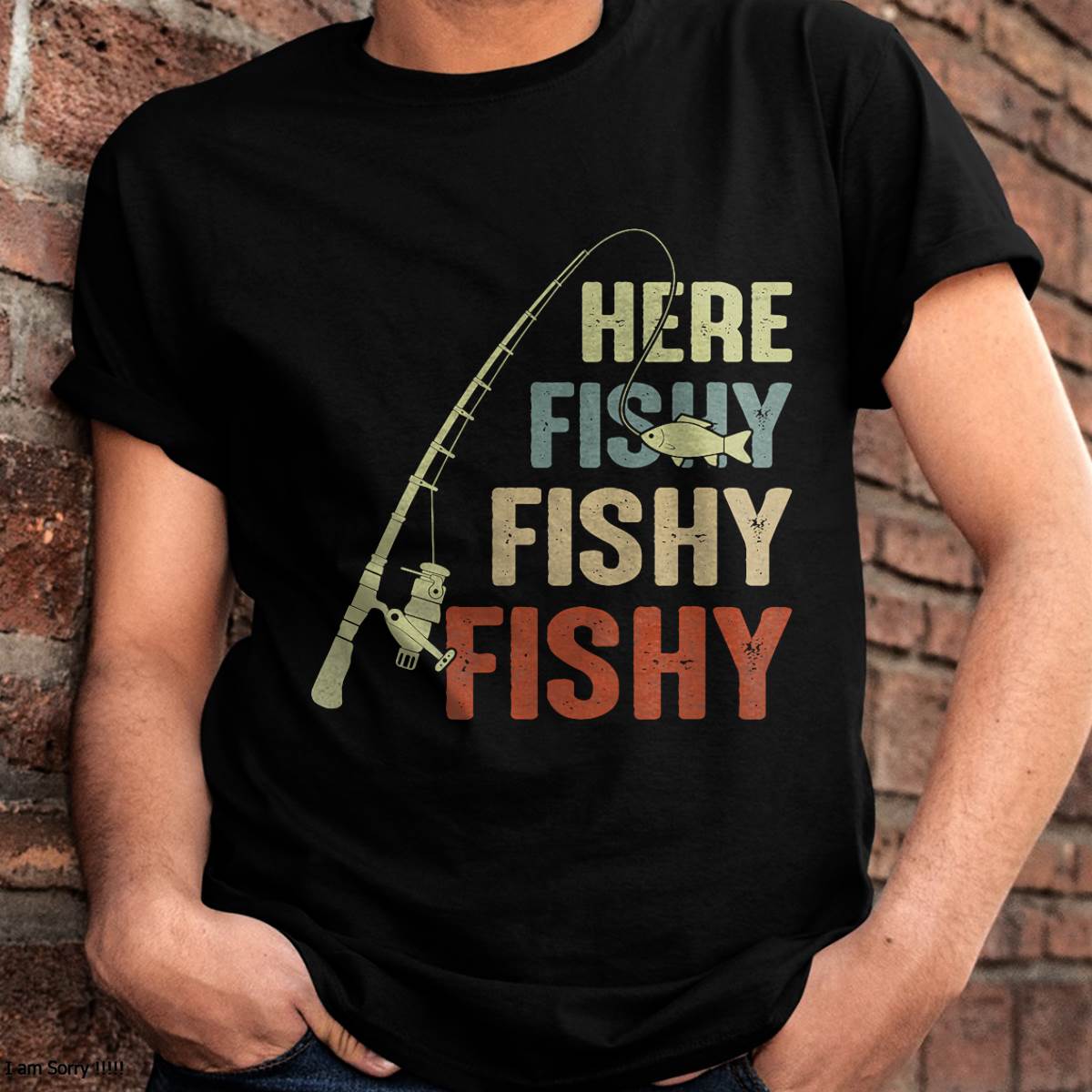 Here Fishy Fishy Fishy Fishing Angler Deep Sea Fishing Funny T-Shirt