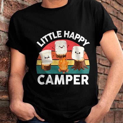 Happy Marshmallow Camper-Shirt Toddler Cute Camping T-Shirt