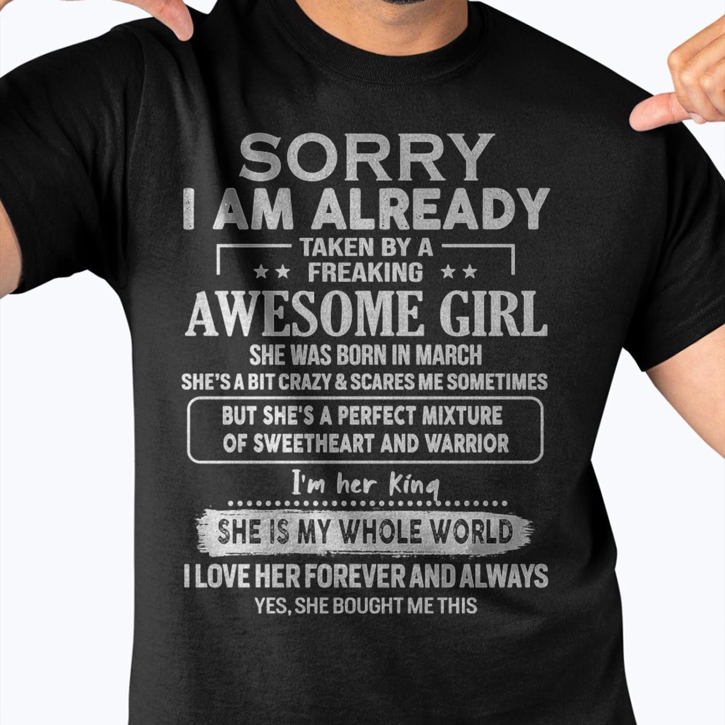 March - Awesome Girl - Perfect Gift For Boyfriend, Husband From Wife - NINA03 (SKU04-86MT-03)