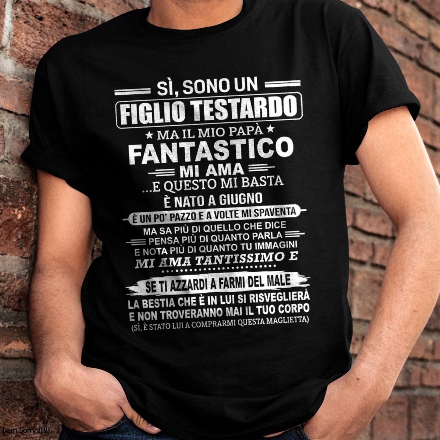 SÌ, SONO UN FIGLIO TESTARDO T-SHIRT – Regalo di Compleanno da un Papà Nato a Giugno - ITA/NINA06 (SKU2606-89-06)
