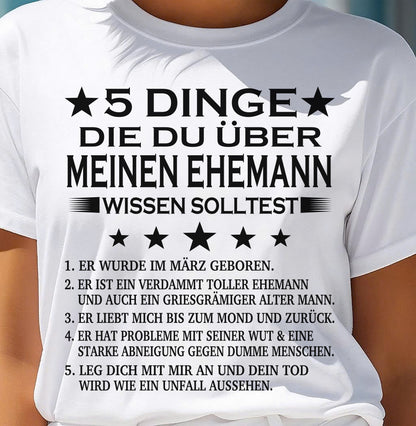 MÄRZ - 5 DINGE DIE DU ÜBER MEINEN EHEMANN WISSEN SOLLTEST - Das perfekte Geschenk für deine Freundin - GER/NINA03 (SKU2606-157-03)