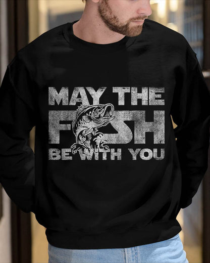 May The Fish with You his Funny Fishing sci-fi Gift T-Shirt