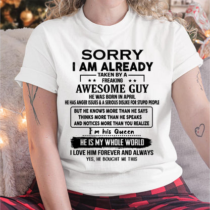 April - Awesome Guy - Perfect gift for girlfriend or wife  From Husband - NINA04 (SKUT08-11-04)