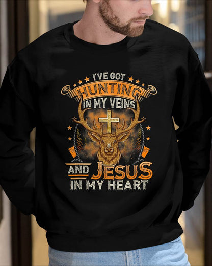 I've Got Hunting In My Veins And Jesus In My Heart T-Shirt