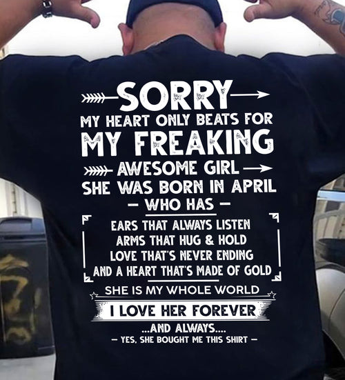 APRIL - SORRY MY HEART ONLY BEATS FOR MY FREAKING AWESOME GIRL - FROM WIFE - NINA04 (SKU2603-15-04)