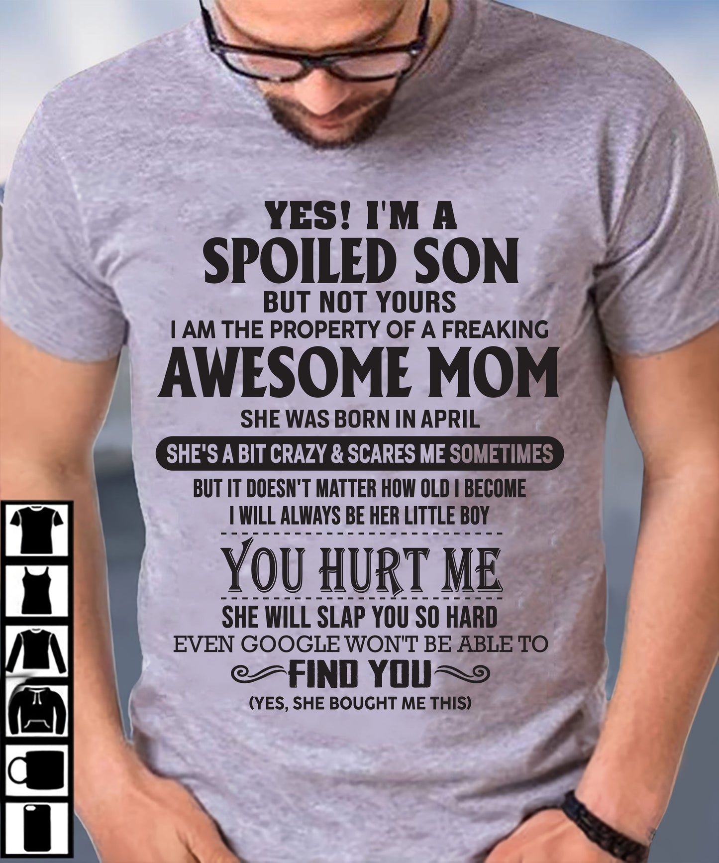 April - Awesome Mom - Perfect gift for son From Mom - NINA04 (SKU-MS01-04)