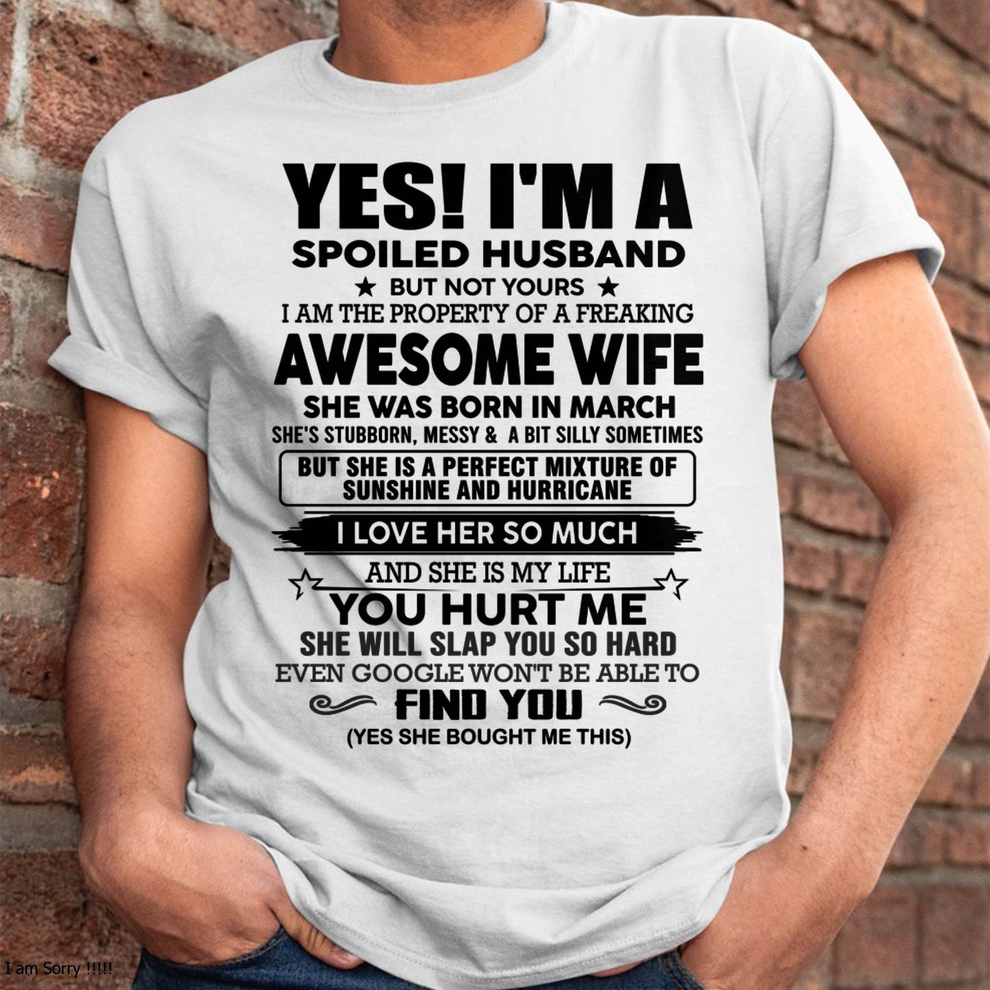 FEBRUARY - I'M A SPOILED HUSBAND BUT NOT YOURS - FROM WIFE - NINA02 (SKU12-283-02)