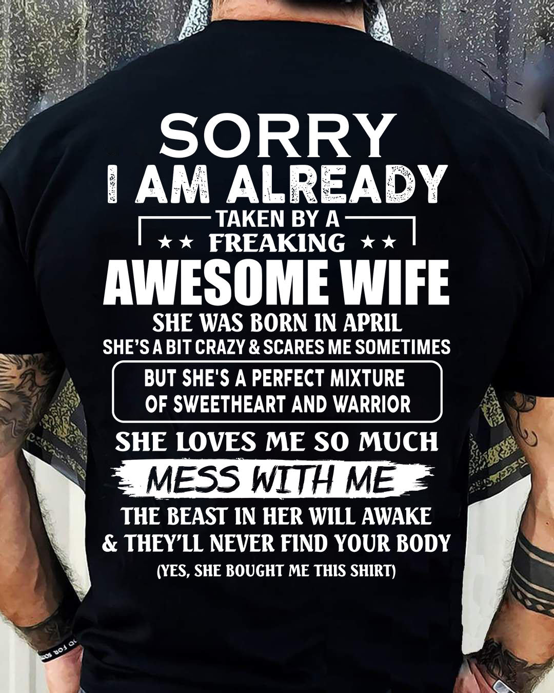 Wife Aril - Perfect gift for husband From Wife - NINA04 (SKU68-86-04)