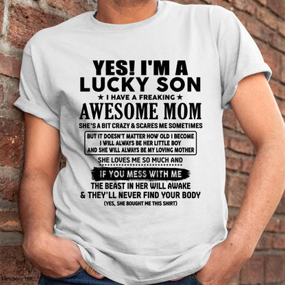 I am Lucky Son - Gift For Son From Mom - NINA00 - (SKU-T1206LMS-00)