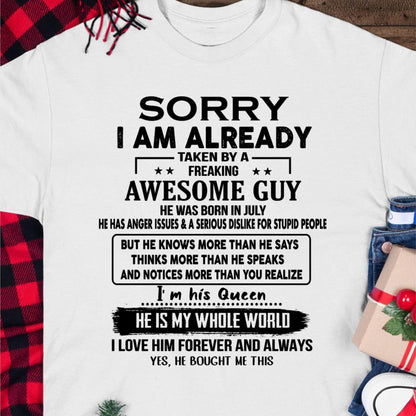 July - Awesome Guy - Perfect gift for your girlfriend or wife From Husband - NINA07 (SKUT08-11-07)