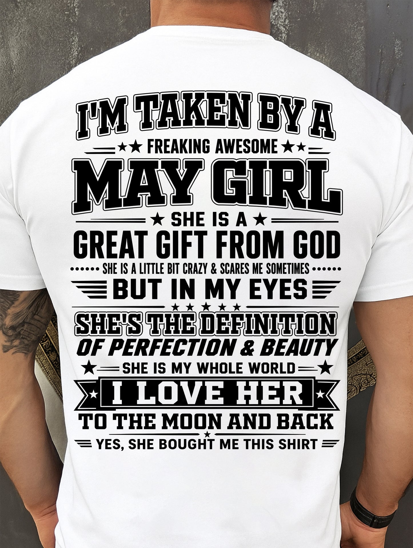 MAY - I'm Taken By A Freaking Awesome Girl Shirt – Gift for your Boyfriend or Husband from wife - NINA05 (SKU2606-320-05)
